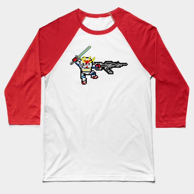 8 Bit Gundam Baseball T-Shirt by RodeoEmpire